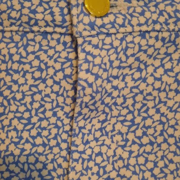 Michael Kors Izzy Skinny Crop Jeans Blue/White Mini Floral Print Sz 12P - Picture 4 of 7